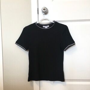 Trimmed Black Crewneck Tee